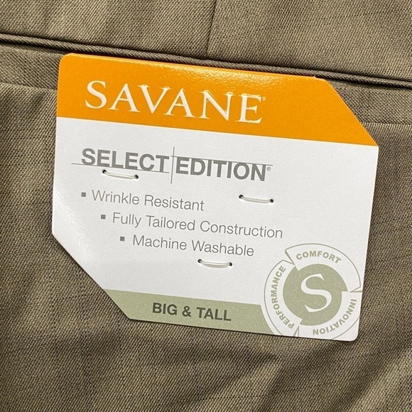 Savane Select Edition Khaki Pleated Dress Pants Size 48x34 NWT - Picture 3 of 5